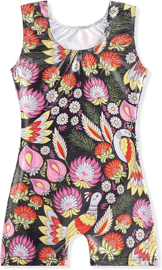 EQSJIU Leotards for Girls Gymnastics Sleeveless Sparkly Toddler Tumbling Outfits Dance Clothes Biketards for Kids 1-10 Years