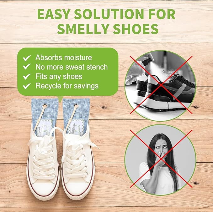 CLEVAST 6 Pack Bamboo Charcoal Air Purifying Bags(6x60g), Activated Natural Home Odor Absorber, Deodorizer and Moisture Eliminator, Purifier for Closet, Shoe, Car Air freshener, Pet Safe