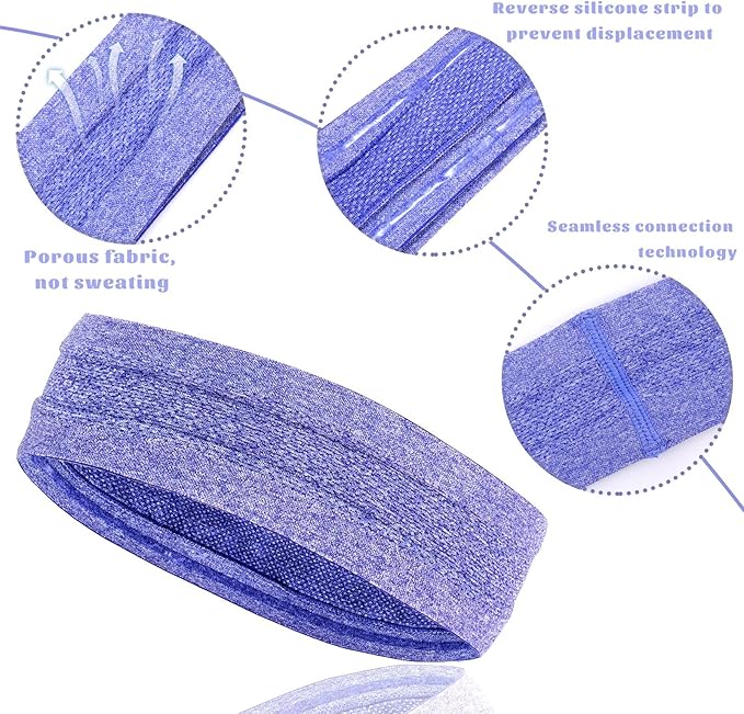 Workout Headbands Non Slip Headband Sport Headbands Sweatbands Elastic Sport Hair Bands for Sports Travel Indoor Fitness Gym