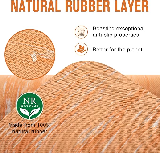 UMINEUX Extra Thick Yoga Mat, 2/5 Inch (10MM), Natural Rubber and TPE Non Slip Yoga Mats with Strap for Women Men, Eco Friendly Exercise Mat for Yoga, Pilates and Home Workout