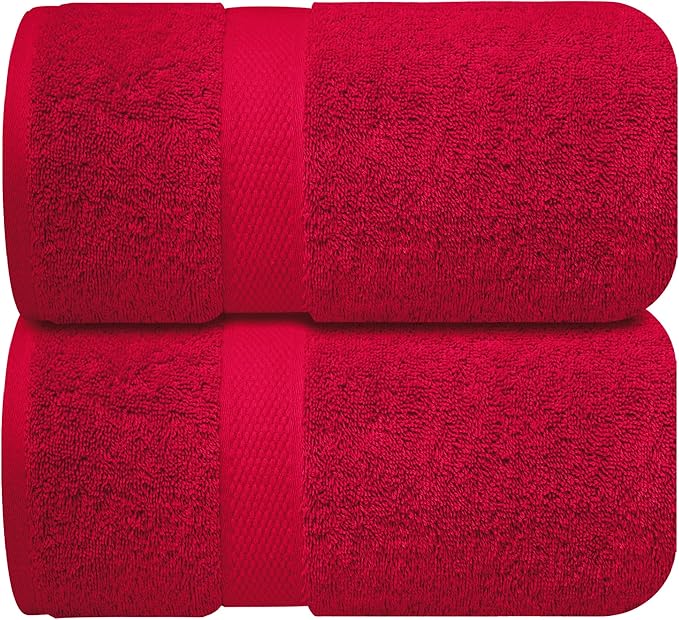 Infinitee Xclusives– Luxury Bath Sheets Towels – 2 Pack 600 GSM (35X70 Inches)– 100% Ring Spun Cotton Large Bath Towels for Bathroom (Burgundy, Bath Sheet Pack of 2)