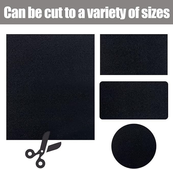 Carbon Fabric Filter 16" x 48" x 0.12" (2Pack) Replacement Activated Charcoal Hepa AC Vent Filter Carbon Air Pre Filter Fabric Sheet Carbon Pad