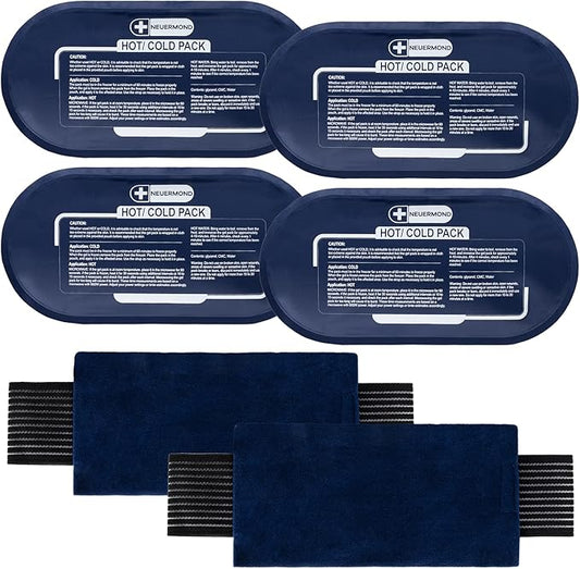 Gel Ice Packs for Injuries Reusable, 4 Ice Packs with 2 Adjustable Straps for Knee, Shoulder, Back, Hot and Cold Pack Therapy for Joint Pain, Muscle Soreness, and Body Inflammation