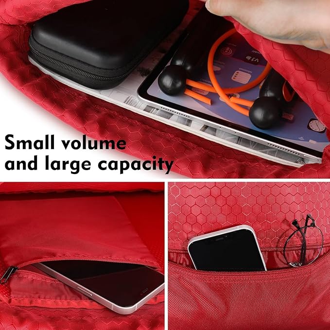 GAENMESH Drawstring Backpack Bag for Sports Lightweight Foldable Gym Bag with Sturdy Draw Cord Shoulder Strap Hiking Travel Camping