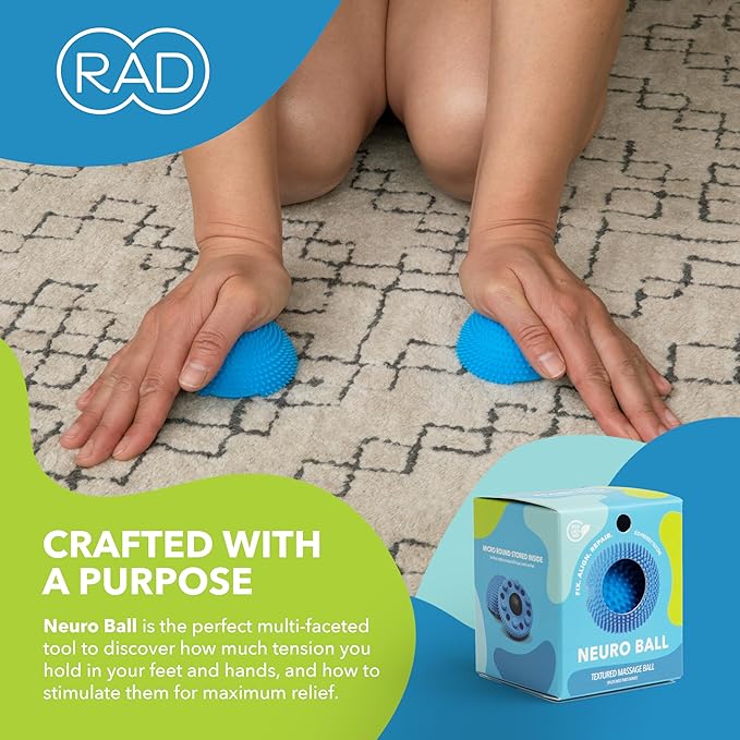 RAD Neuro Ball – Foot Roller & Textured Massage Ball for Myofascial Release, Plantar Fasciitis, Hands & Face – Spiky Therapy Tool for Muscle Relief