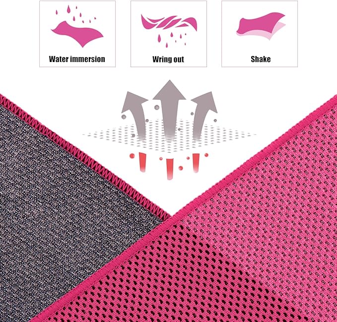 Biange Cooling Towels (40"x 12", Pack of 10) for Neck and Face, Cold Towel for Hot Weather, Sports, Workout, Fitness, Gym, Yoga, Golf, Pilates, Travel, Camping & More