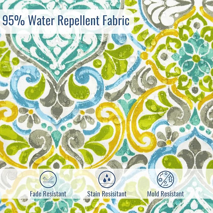 Outdoor Bench Cushion, Patio Furniture Cushion 42 x 18 x 3 Inch, Water Resistant Garden Sofa Swing Pad Settee Loveseat Couch Replacement Cushion, 1 Pack,Damask Green