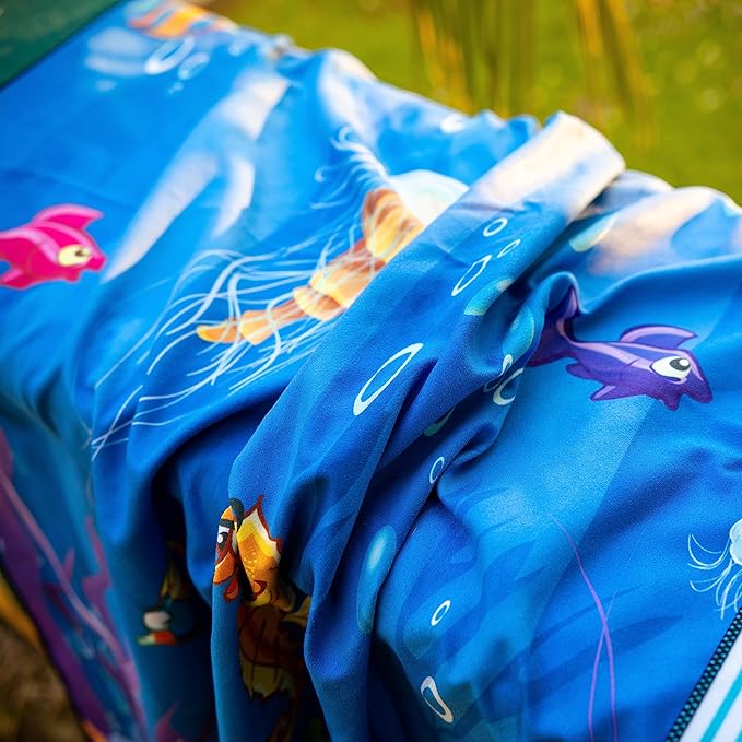 Elite Trend Microfiber Beach Towel for Adults with Bag - Extra Large 78x35 inch Lightweight Sand Free Quick Dry Towel for Travel, Swimming, Yoga, Camping (Sea Animal)