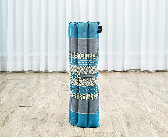 Leewadee Meditation Cushion Set – 1 Small Zafu Yoga Pillow and 1 Small Roll-Up Zabuton Mat Filled with Kapok