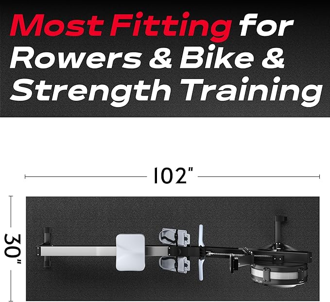 Bike Trainer Mat Compatible with Peloton Bike, for Treadmill & Row, THK 6mm, Under Mat Protect Hardwood Floor Carpet, Trainer Accessory for Indoor Stationary Exercise Bicycle