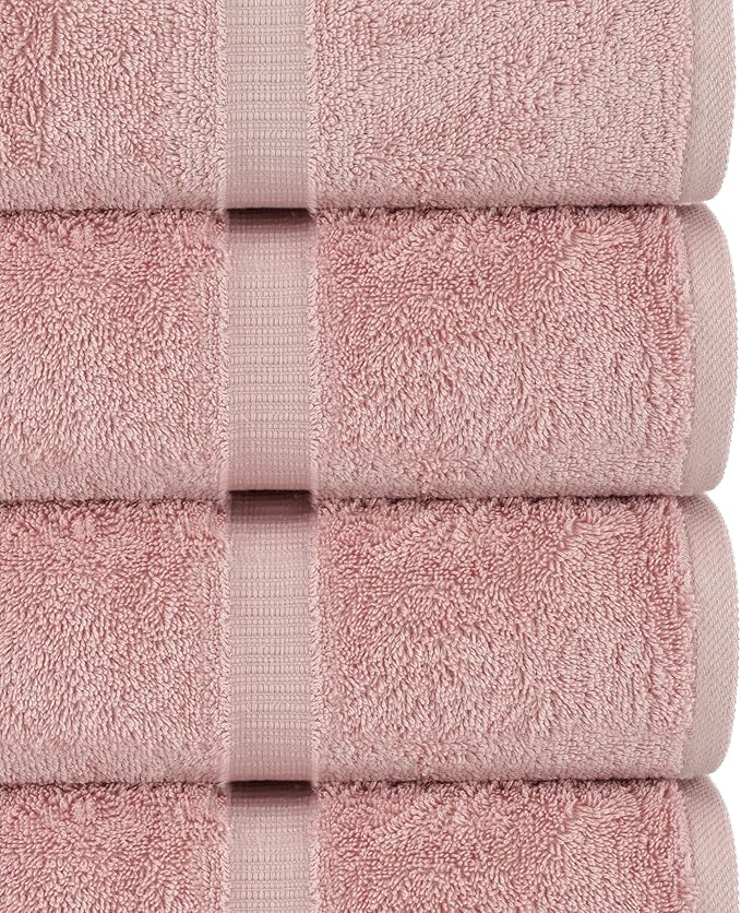 Chakir Turkish Linens | Hotel & Spa Quality 100% Cotton Luxury Turkish Towels | Soft & Absorbent (30x60 Inches Extra Large Bath Towels, Set of 4 - Pink)
