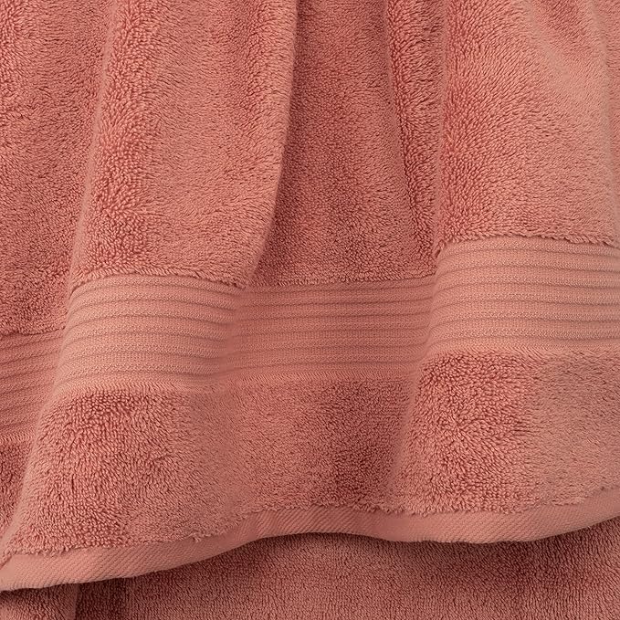 Cotton Paradise 6 Piece Towel Set, 100% Cotton Soft Absorbent Turkish Towels for Bathroom, 2 Bath Towels 2 Hand Towels 2 Washcloths, Coral Towel Set