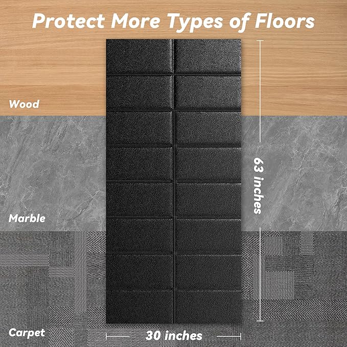 Walking Pad Mat for Carpet, Treadmill Mat for Hardwood Floors, Bike Mat Compatible with Peloton – Non-Slip Exercise Mat, Shock Absorbing & Floor Protection for Home Gym Use