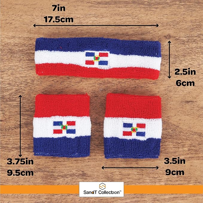 Striped Sweatband Set - Sport Sweat Band and Wristband