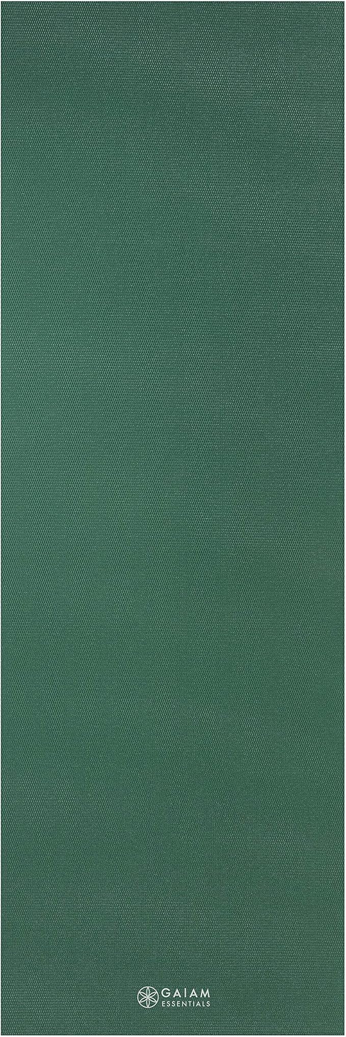 Gaiam Essentials Thick and Thin Yoga Mat Fitness & Exercise Mat with Easy-Cinch Carrier Strap