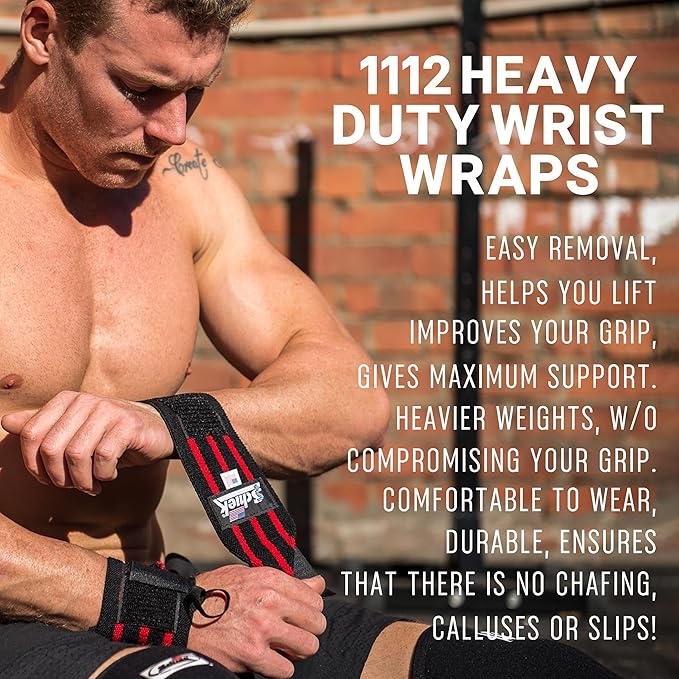 Schiek Sports Heavy Duty Model Wrist Wraps - Gym Workouts Wrist Support - Weight Lifting