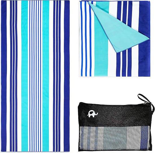 Elite Trend Quick Dry Towel Large 63x31 Inch - Microfiber Beach Towel - Perfect for Beach, Travel, Swimming, Pool, Yoga, Hiking, Camping - Lightweight, Fast Drying, Compact for Adults (Ocean)