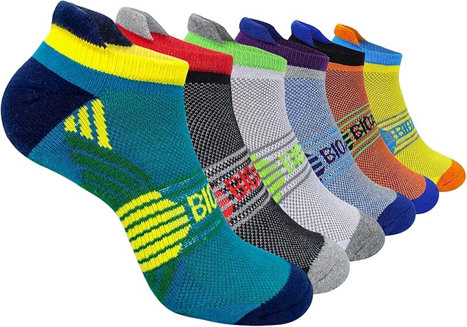 BIOAUM Cushioned Men's Ankle Socks, 6 Pairs Cotton Athletic Sport Breathable Low Cut Socks for Running Size 8-9.5/10-13/12-14