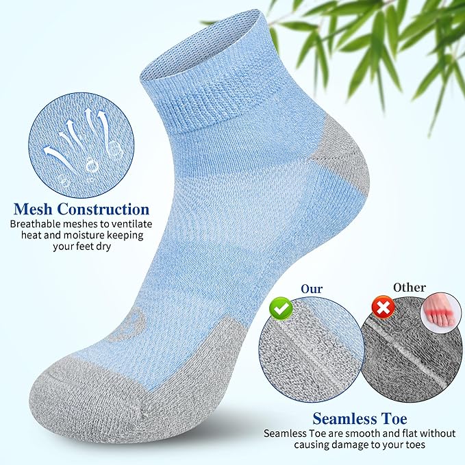 Diabetic Socks for Men,6 Pairs Ankle Mens Diabetic Socks,Diabetic Neuropathy Socks for Men 9-12