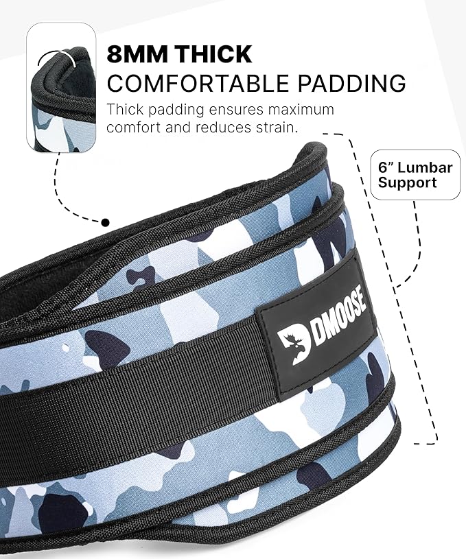 DMoose Fitness Dip Belt for Weight Lifting, Pullup, Squats & Dips - 36" Robust Steel Chain, Comfortable Neoprene Padding Supports 350lbs - Gym Weight Belt for Strength Training Workout & Weightlifting
