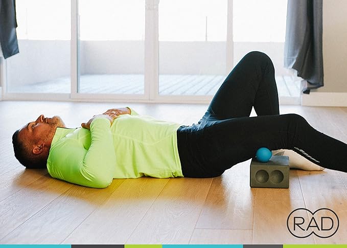 RAD Stiff Peanut Massage Ball – High Density Yoga Deep Tissue Roller Ball – Myofascial Release for Back, Neck, Feet, Psoas & Spine – Suboccipital & Thoracic Trigger Point Therapy