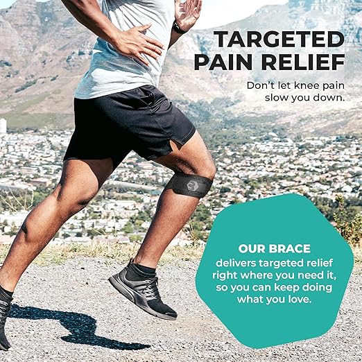 Patella Knee Strap with 3 Adjustable Support Pads - Patella Band for Osgood Schlatter Knee Brace Youth and Adults - Knee Strap Patella Tendon Support for Runners Knee - Patellar Tendon Support Strap