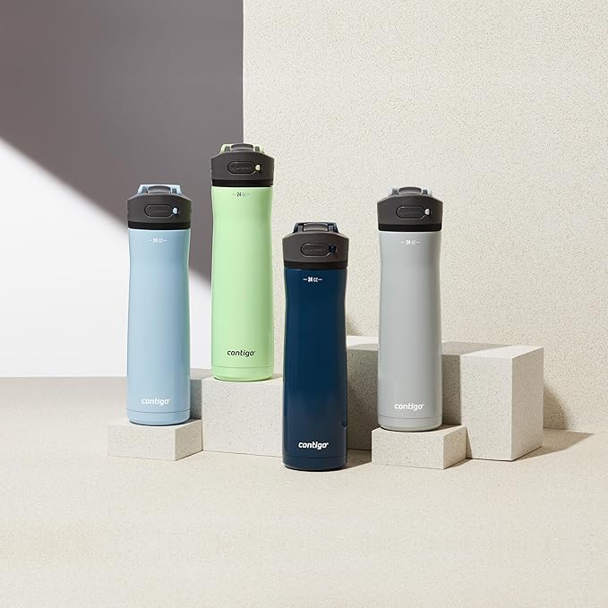 Contigo Ashland Water Bottle, 24oz, AUTOSPOUT Lid | Licorice | Pack of 4