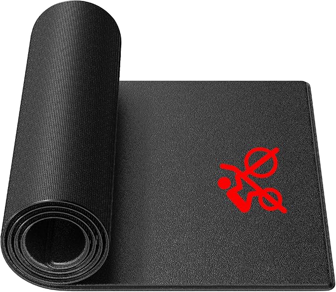 Bike Trainer Mat Compatible with Peloton Bike, for Treadmill & Row, THK 6mm, Under Mat Protect Hardwood Floor Carpet, Trainer Accessory for Indoor Stationary Exercise Bicycle