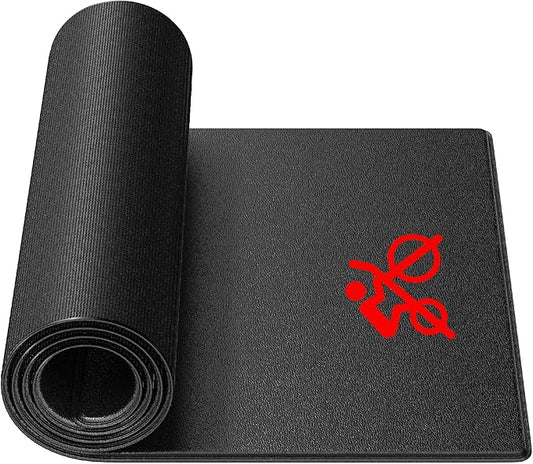 Bike Trainer Mat Compatible with Peloton Bike, for Treadmill & Row, THK 6mm, Under Mat Protect Hardwood Floor Carpet, Trainer Accessory for Indoor Stationary Exercise Bicycle