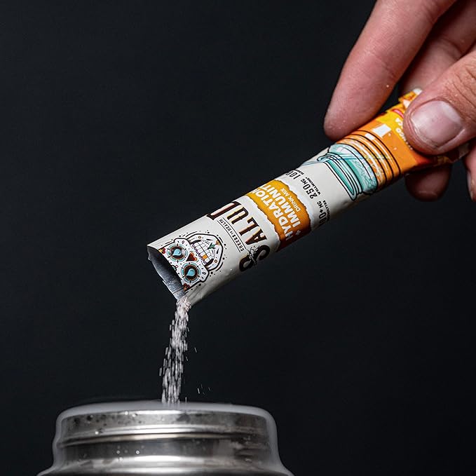 Salud 2-in-1 Hydration Packets + Immunity Electrolytes Powder, Mango - Agua Fresca Drink Mix, Elderberry, Dairy & Soy Free, Non-GMO, Gluten Free, Vegan, Low Calorie, 1g Sugar (15 Servings)