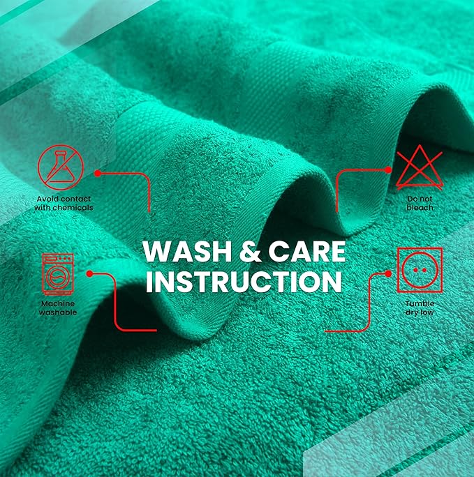 Infinitee Xclusives– Luxury Bath Sheets Towels – 2 Pack 600 GSM (35X70 Inches)– 100% Ring Spun Cotton Large Bath Towels for Bathroom (Vivid Green, Bath Sheet Pack of 2)