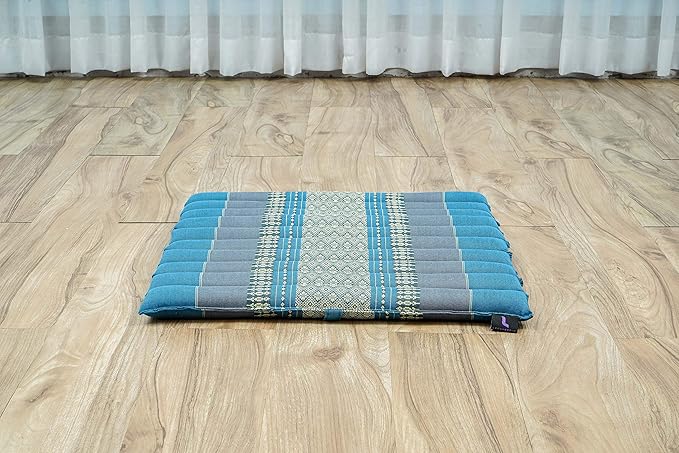 Leewadee Meditation Cushion Set – 1 Small Zafu Yoga Pillow and 1 Small Roll-Up Zabuton Mat Filled with Kapok