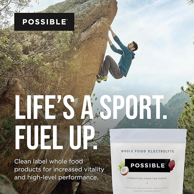 Whole Food Electrolyte - Powder Drink Mix for Pre-Workout, Post-Workout & Everyday Hydration - Vegan, Plant-Based Wellness - Gluten-Free, USDA Organic - Clean Label - 20 Stick Packs