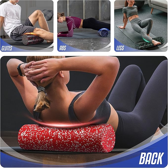Yes4All High-Density EPP Round Back Roller Foam, Exercise Foam Roller for Yoga, Pilates & Stretching - 12, 18, 24, 36 inch
