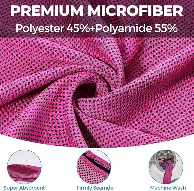 Cooling Towels for Neck and Face - Microfiber Chilly Towel Yoga Towel for Men or Women Ice Cold Towels for Yoga Gym Travel Camping Golf Football & Outdoor Sports