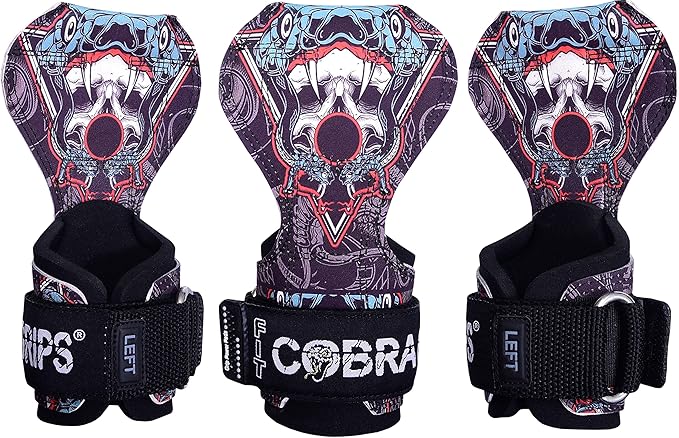 Cobra Grips PRO Weight Lifting Gloves Heavy Duty Straps Alternative Power Lifting Hooks for Deadlifts Adjustable Neoprene Padded Wrist Support Bodybuilding