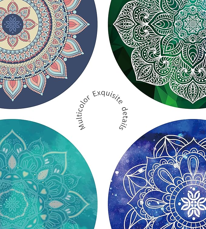 nuveti Large Meditation Mat Round Yoga Mat Pilates Yoga Mat 3.5mm Thick Natural Tree Rubber Base Non Slip, Extra Thick Grip. Thicker, Longer, and Wider for More Comfort and Support（55''x55''）