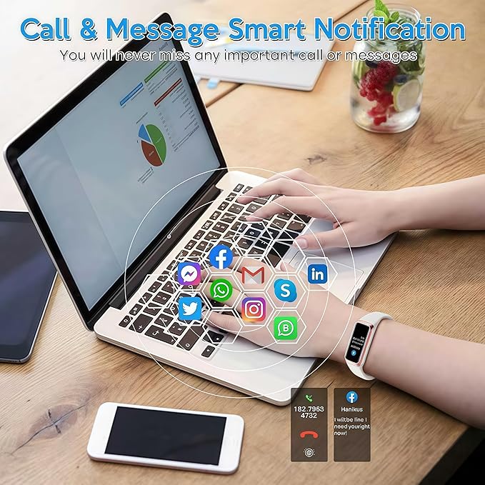 Fitness Tracker,2025 Smart Watch with Blood Pressure Heart Rate & Sleep Monitor IP67 Waterproof Step Calorie Counter Pedometer Fitness Activity Watch for Men Women Android iOS Phone (White)