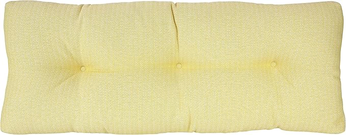 Klear Vu The Gripper Omega Non-Slip Tufted Bench Cushion for Indoor Furniture, Entryway Storage, Bay Window, 35 Inches, Solid Yellow