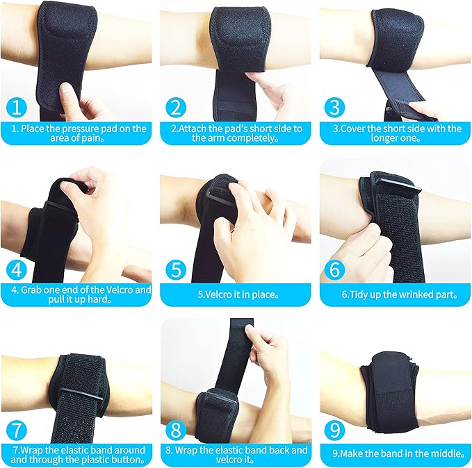 Forearm Guard, Tennis Elbow Braces Guard for Tendonitis and Tennis,Golfers Forearm Adjustable Straps and Compression Pad for Men and Women,Forearm Wraps Support Relief Forearm Guard