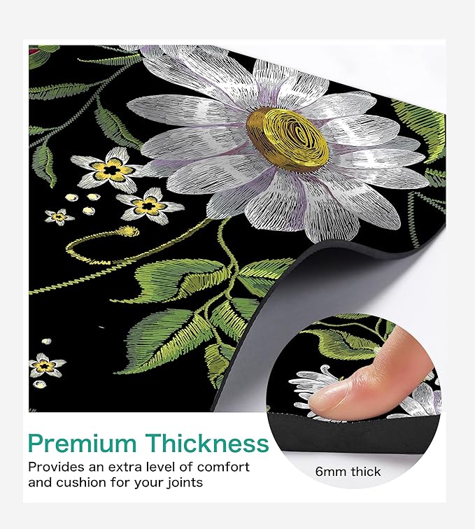 Non Slip Yoga Mat TPE Workout Mat for Men Women, Thick Workout Mat with Carrying Strap, Fitness Mats for Exercise, Yoga, Fitness, Pilates, Floor Workouts (72" x 24" x 6mm)