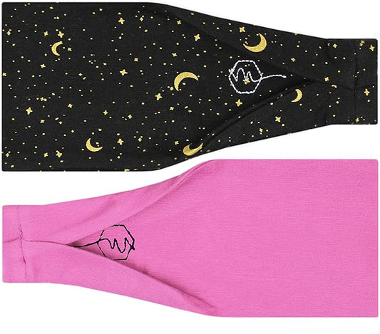 Maven Thread Workout Headbands for Women, 4 inch Thick Wide Non Slip Sweatbands, 2 Pack