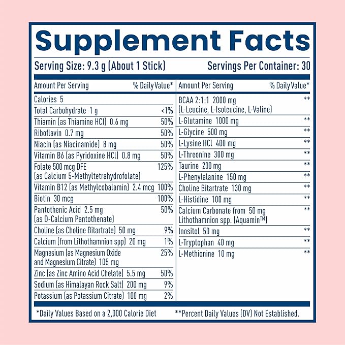 NativePath Native Hydrate Stick Packs, Sugar Free Electrolytes Powder with BCAAs, Mixed Berry Hydration, Keto & Paleo Friendly, 30 Servings