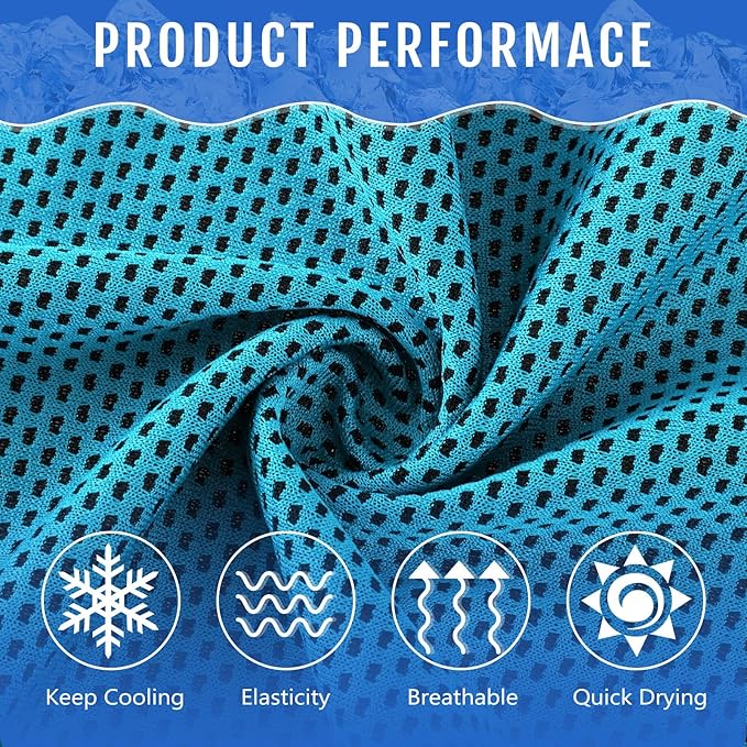 Hosuly 30 Pack Cooling Towels, 40"x12" Ice Breathable Soft Chilly Sweat Rag Microfiber Workout Rags for Gym Cooling Towels for Neck and Face for Yoga Golf Sport Running