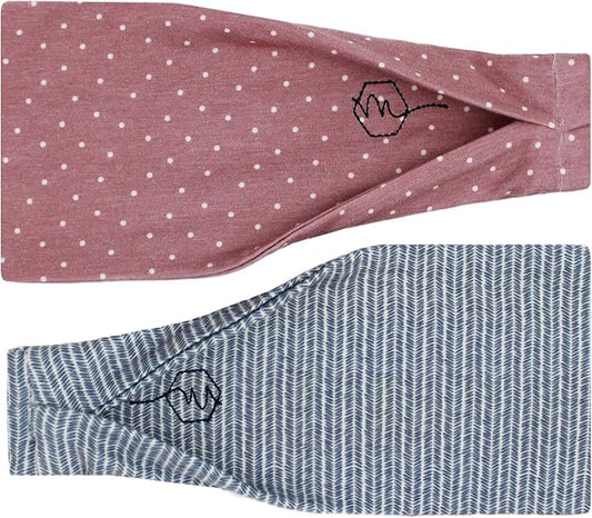 Maven Thread Workout Headbands for Women, 2Pack - 4 inch Thick Wide, Non Slip Sweatbands for Women, Ideal for Exercise, Gym Hairband for Athletic Workouts and Yoga, Black Marble