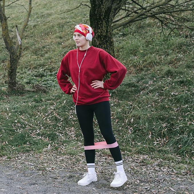 Premium Latex Free Resistance Bands for Working Out - Set of 5 + Carrying Bag | Non Latex Mini Loop Workout Bands Resistance for Women and Men | Physical Therapy, Legs Exercise and Pilates