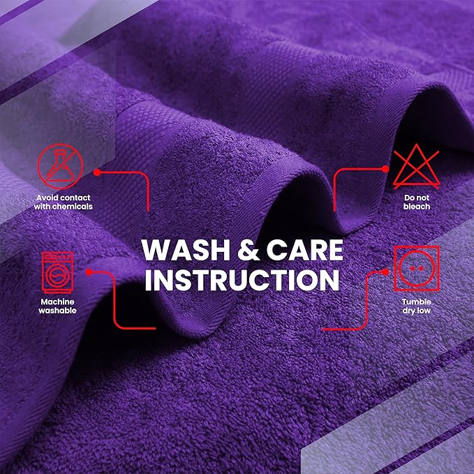 Infinitee Xclusives– Luxury Bath Sheets Towels – 2 Pack 600 GSM (35X70 Inches)– 100% Ring Spun Cotton Large Bath Towels for Bathroom (Profound Purple, Bath Sheet Pack of 2)