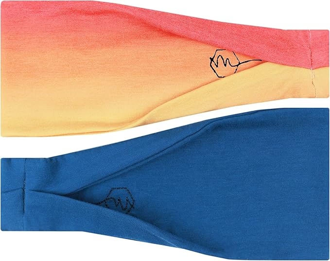 Maven Thread Workout Headbands for Women, 4 inch Thick Wide Non Slip Sweatbands, 2 Pack