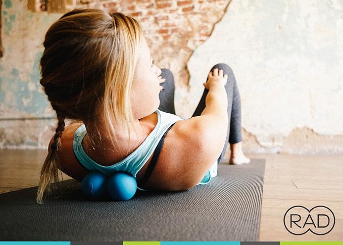 RAD Stiff Peanut Massage Ball – High Density Yoga Deep Tissue Roller Ball – Myofascial Release for Back, Neck, Feet, Psoas & Spine – Suboccipital & Thoracic Trigger Point Therapy