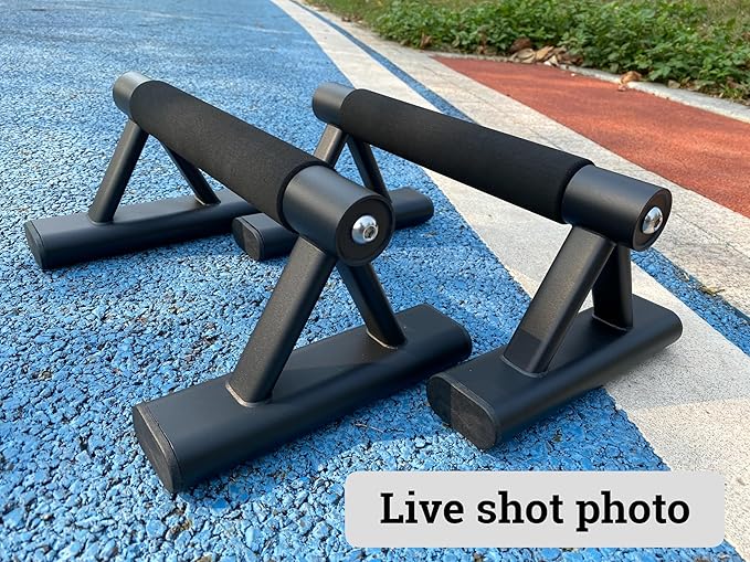 SELEWAERE Parallettes Floor Workout Push Up Handles Non-Slip Pushup Bars Handstand Bars for Calisthenic Fitness Sturdy Steel Tubing, Load up to 600 lbs